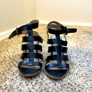 American Eagle Black Strappy Heel Sandals 8.5